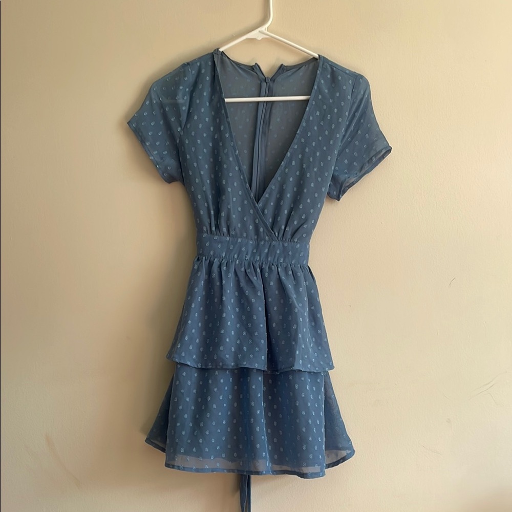Lucy in the Sky Blue Tiered Ruffle Mini Sundress